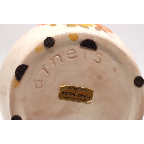 VTG Arnel's Water Pitcher and Wash Basin Beige Floral Glazed Set - Picture 8 of 13